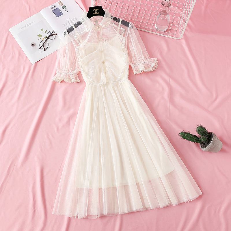 Lace mesh dress sexy and elegant 4347