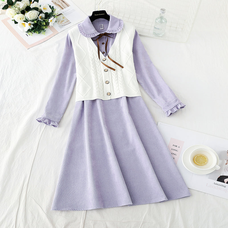 New women's gentle style, thin and high waistcoat two-piece set 3917