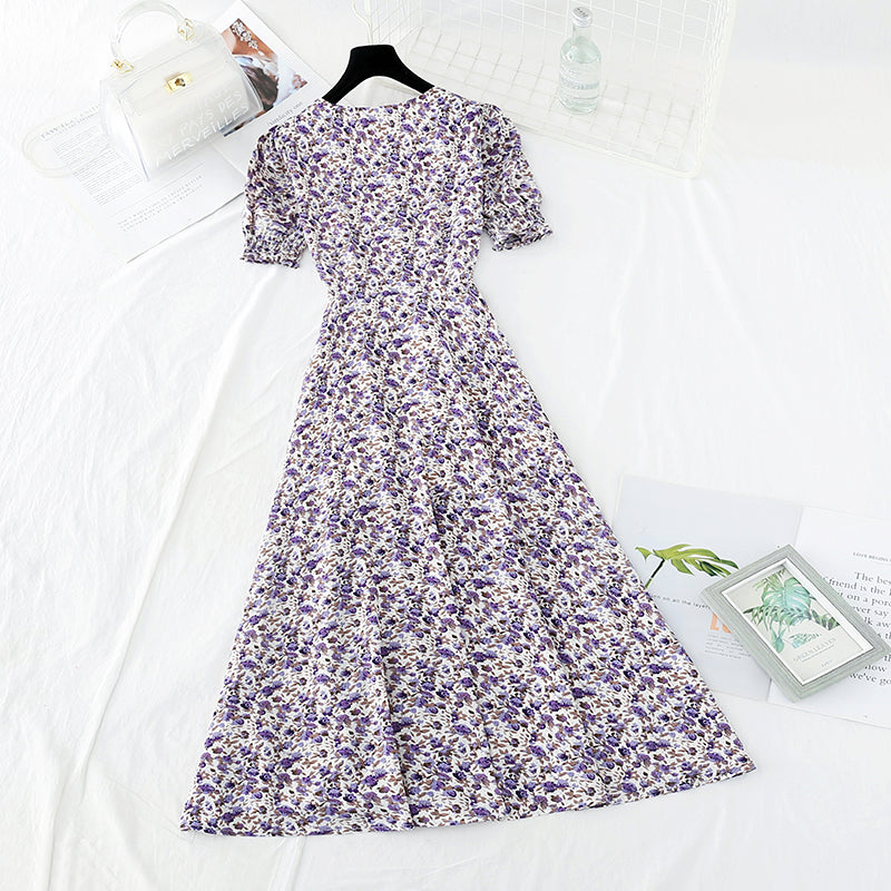 The new chiffon skirt is slim at the waist. French minority Chiffon Skirt 4646