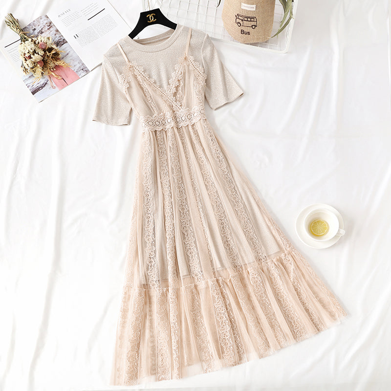 New fashion lace suspender skirt suit 4462