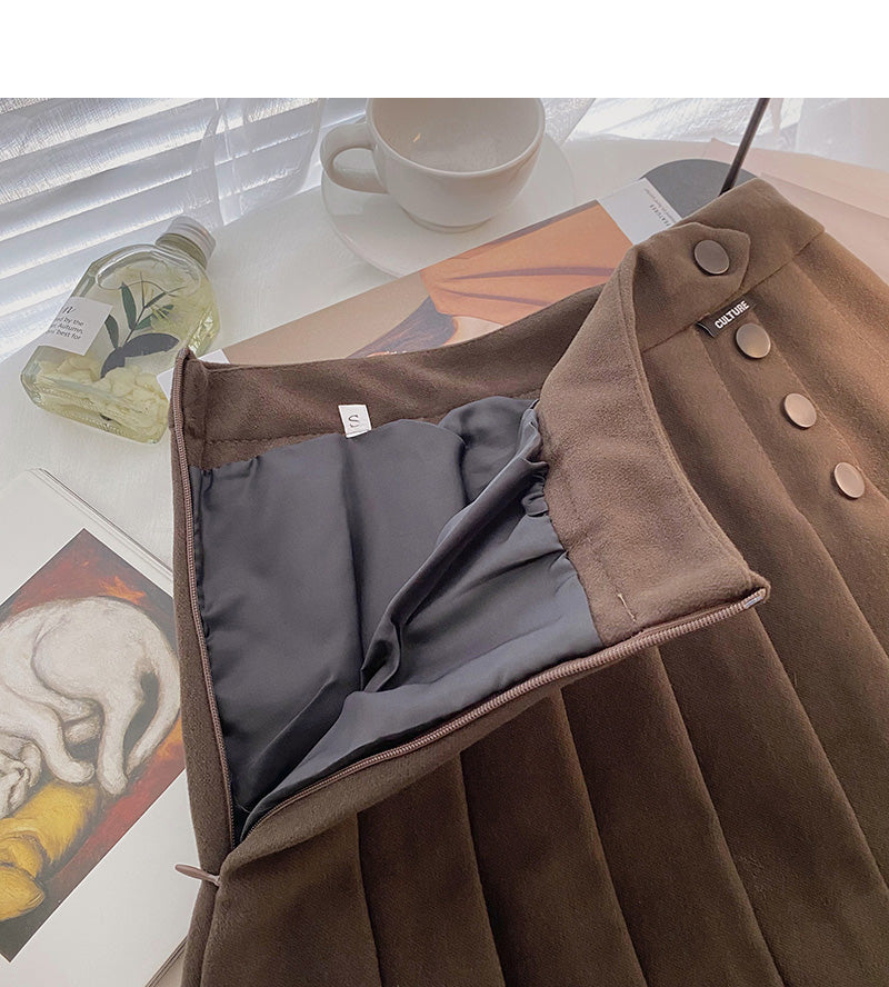 Korean fashion, foreign style, thin and age reducing a-word high waist skirt 5483