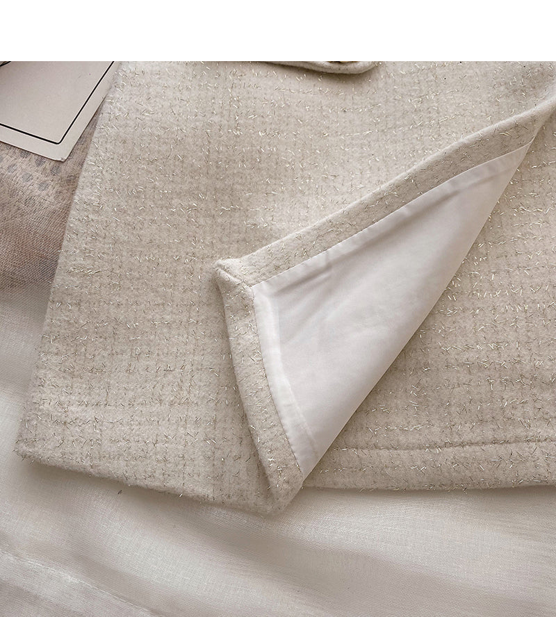 Jupe taille haute en laine de soie brillante rétro à la mode 5495