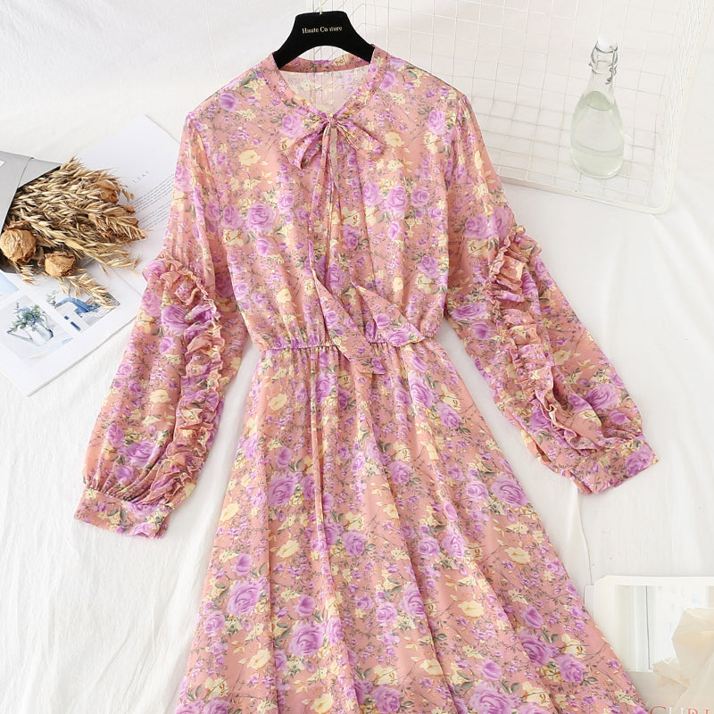 The new lace up chiffon skirt is thin and gentle, with a skirt inside 4060