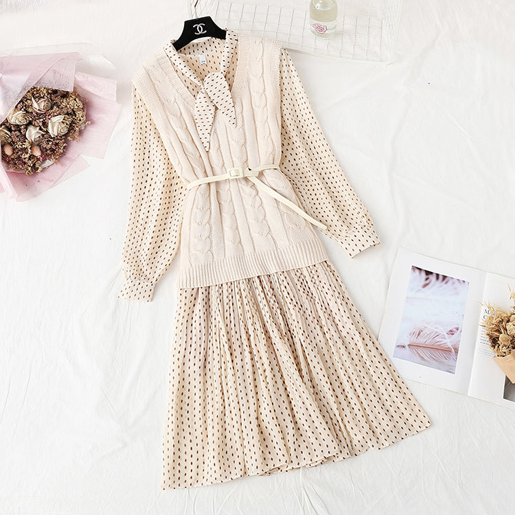 New style small fragrance fashion skirt foreign style two-piece set 4447