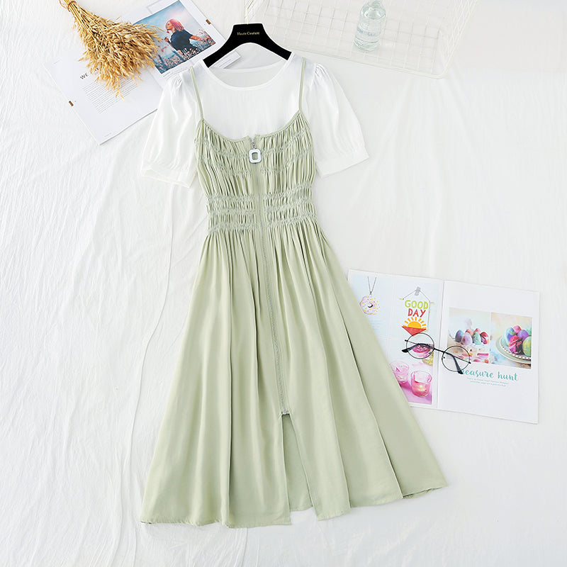 New French waist closing sling skirt with thin temperament 4162