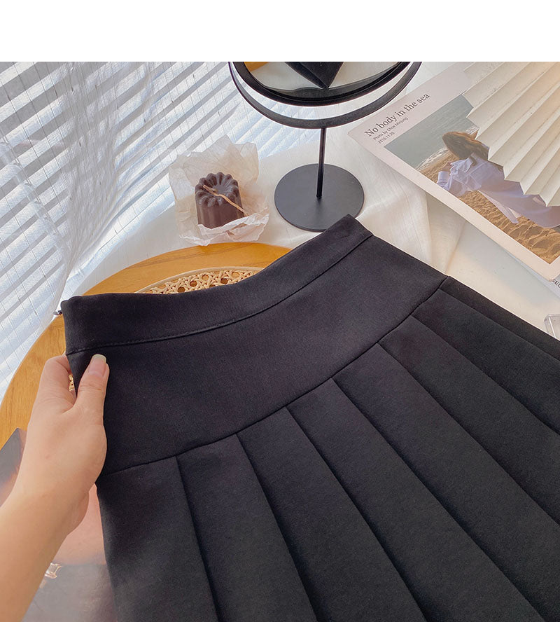 Nouvelle jupe taille haute polyvalente coréenne slim A-line 5386