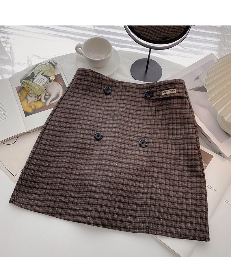 Korean version high waist design feels thin, hip wrapped A-shaped skirt 5408