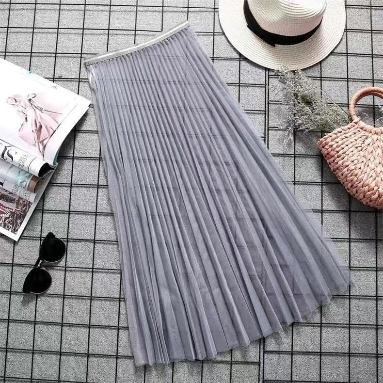 Four seasons, single mesh skirt lace bottom skirt 3712