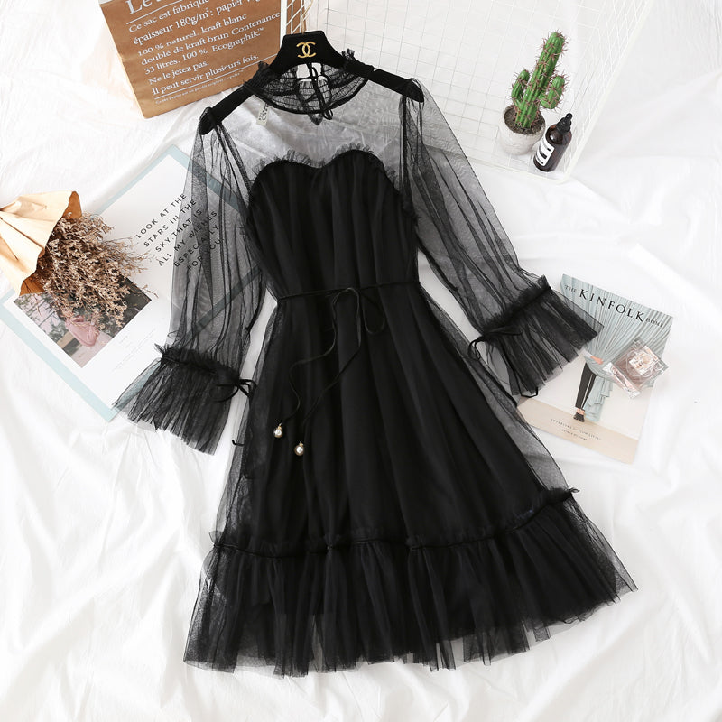 Robe en maille de dentelle, le cœur de la fille est une jupe de fée fine 4319