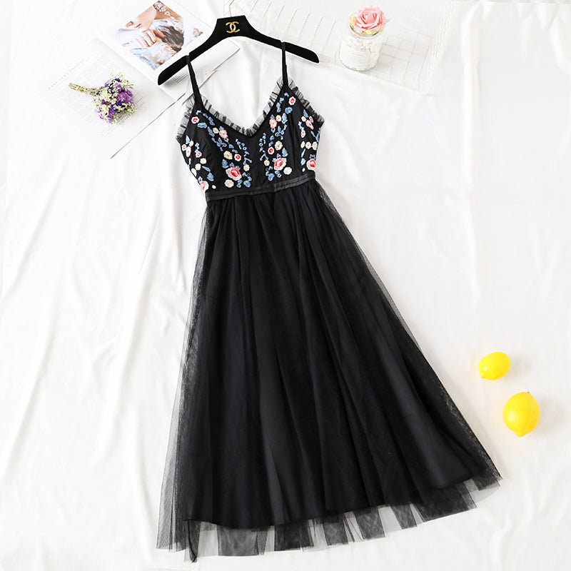 Popular super xiansen embroidered mesh skirt 4099