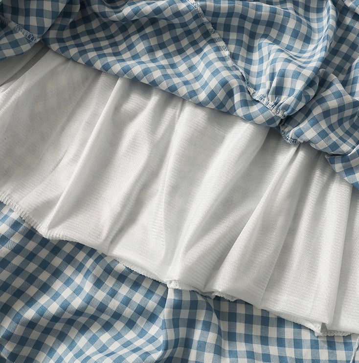 Jupe à volants patchwork à carreaux vintage, jupe trapèze ample décontractée taille haute 3615