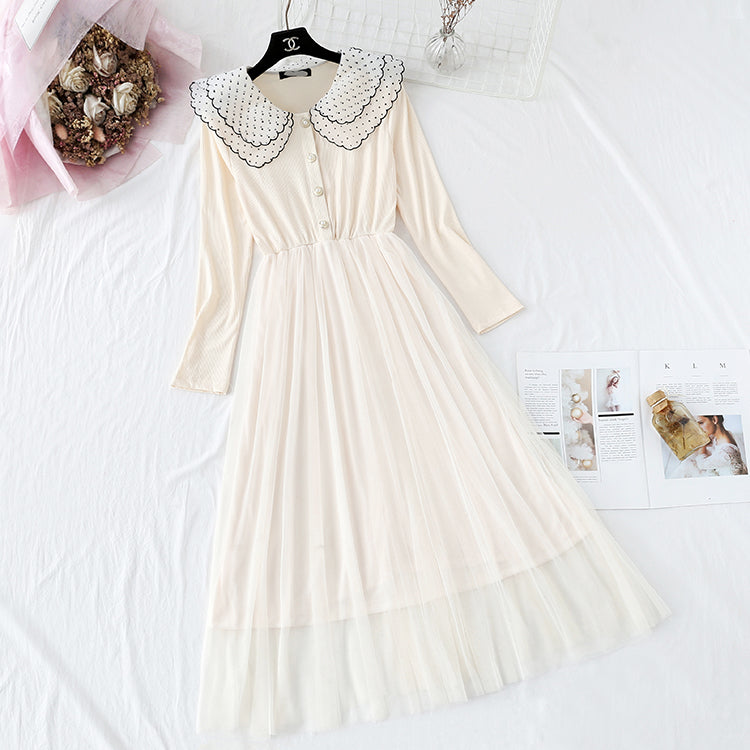 Aging baby collar dress female French first love small fragrance 4303