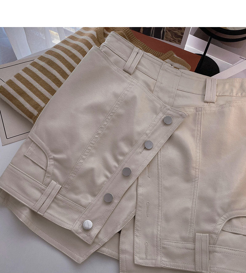 Irregular design single breasted high waist A-line skirt 5451