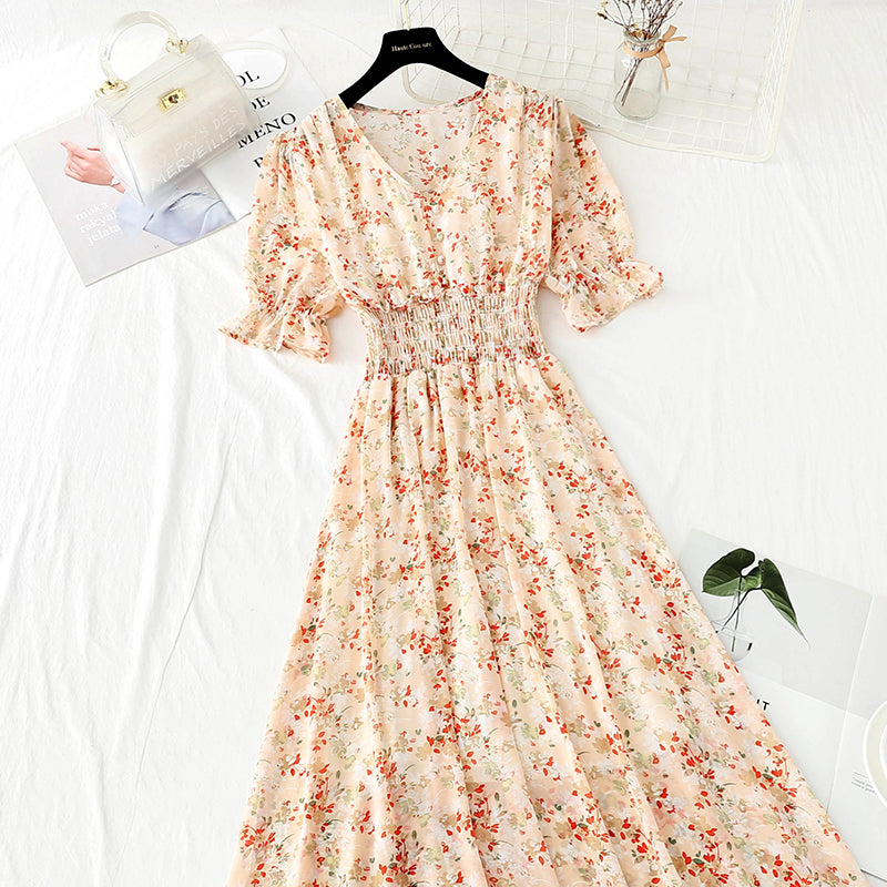 French gentle wind first love sweet floral skirt 4879