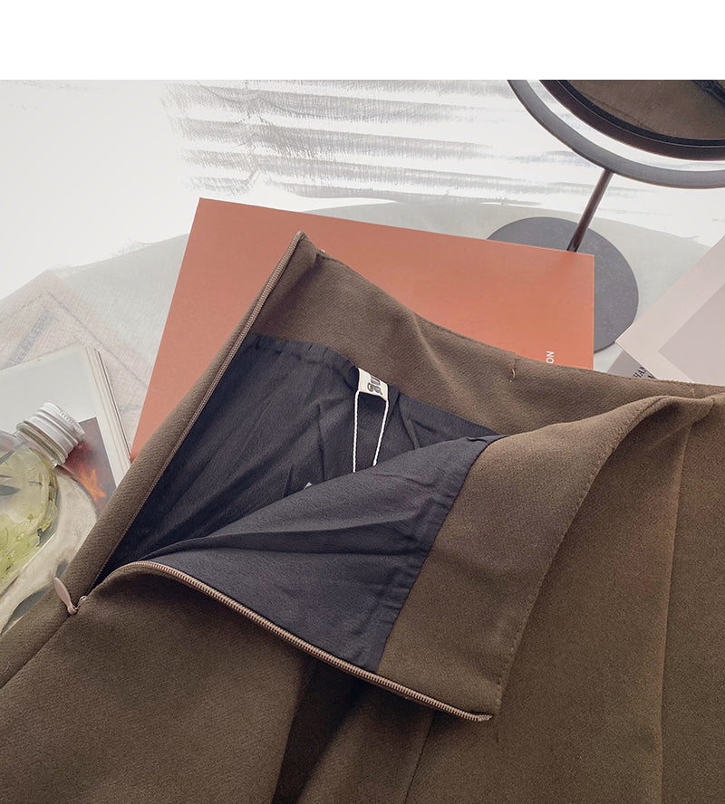 New Korean fashion age reducing versatile ins high waist pleated skirt 5409