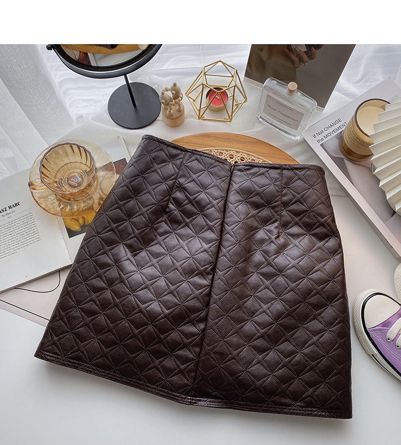 New Korean retro fashion slim A-line skirt 5556