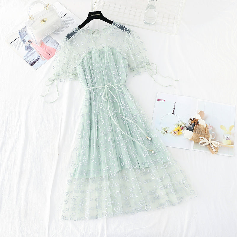 La nouvelle taille est fine, robe douce française 4395