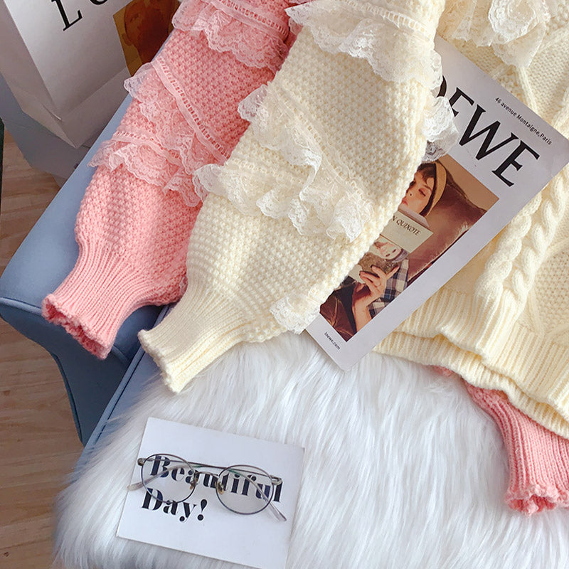 Spitzennähte Spitzendesign Sense Nischenpullover 5023