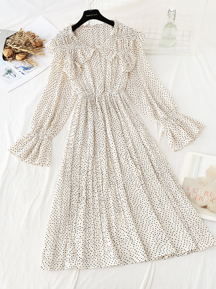 New lotus leaf sleeve elastic waist skirt fairy super fairy series 4794