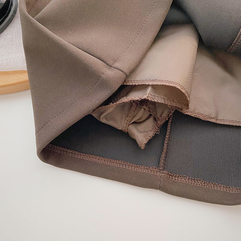 New fashion Hong Kong style leisure a-word anti light high waist skirt 5425