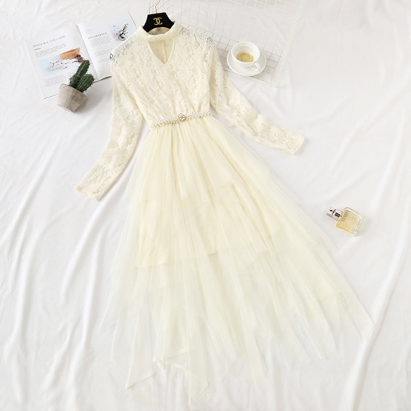 French minority lace dress women's French Retro 4366