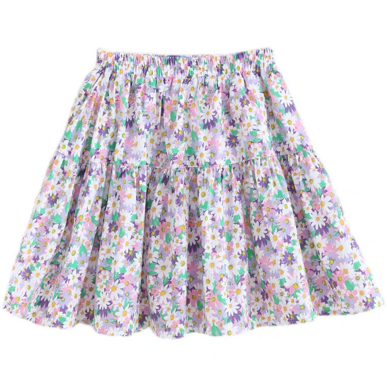 Flowers little fresh skirt, spliced A-line, skirt high waist skirt ,umbrella skirt 3574