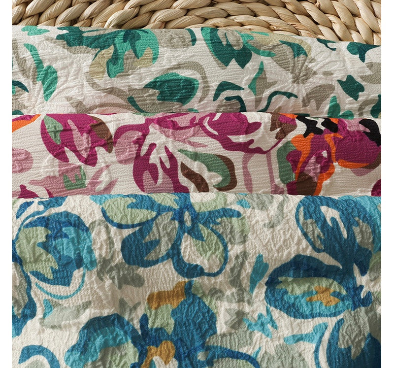 Vintage, printed high-waisted, short-cut skirt, embossed A-line skirt 3600