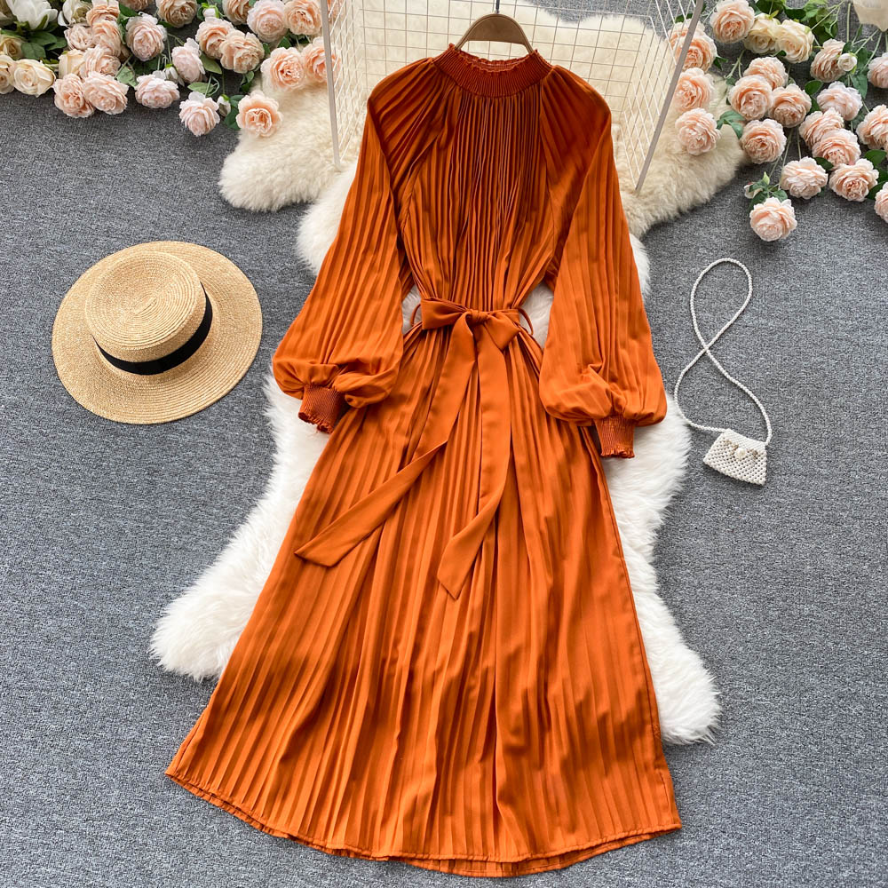 Simple Chiffon Long Sleeve Dress A Line Fashion Dress 10845