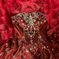 Burgundy Gorgeous Sweet A-line Girls quinceanera dress Birthday Party Prom Dress 16 Years Old Dress gh4316