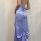Purple Fashion Exquisite Floral Beading Elegant Spaghetti Strap Long Satin Ball Gown Evening Dress Party Dress Prom Dress gh3783