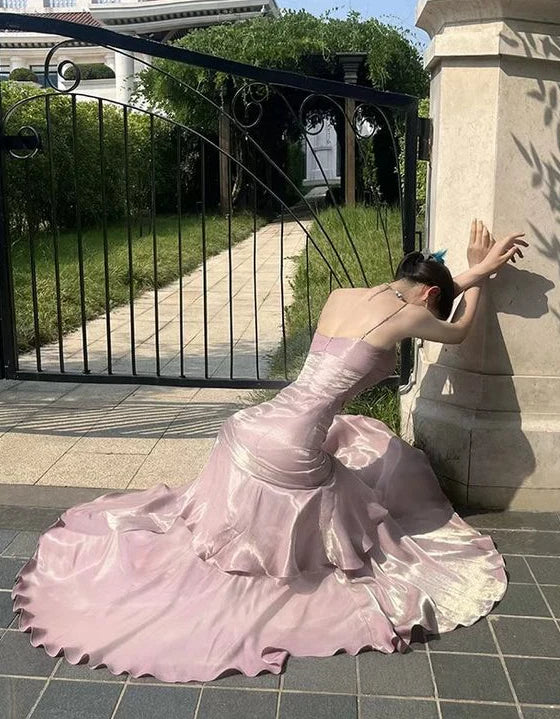 Burgund/Grün Chic Süße Lange Rüschen Ballkleid Abendkleid Partykleid gh4318