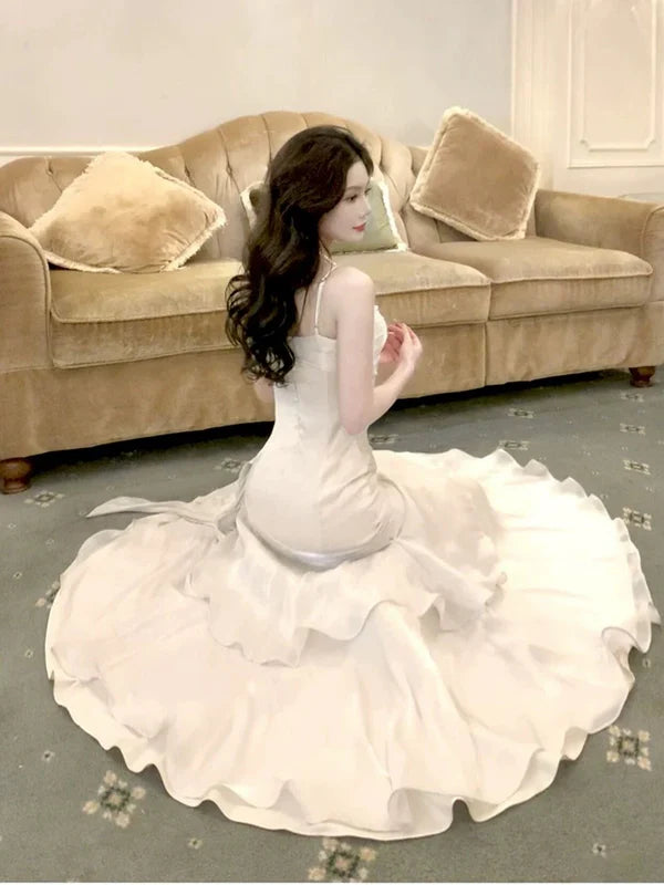 Burgund/Grün Chic Süße Lange Rüschen Ballkleid Abendkleid Partykleid gh4318