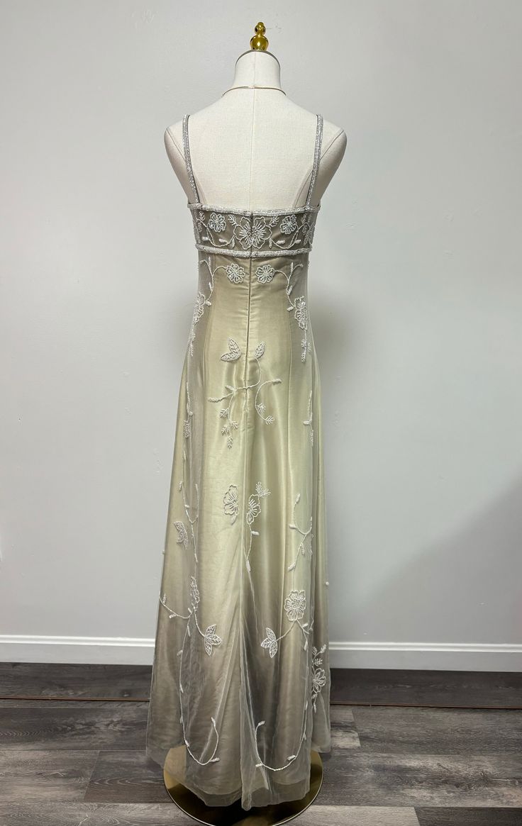 Champagne color gorgeous retro gradient exquisite beaded long elegant tulle ball gown evening dress party dress prom dress gh3192