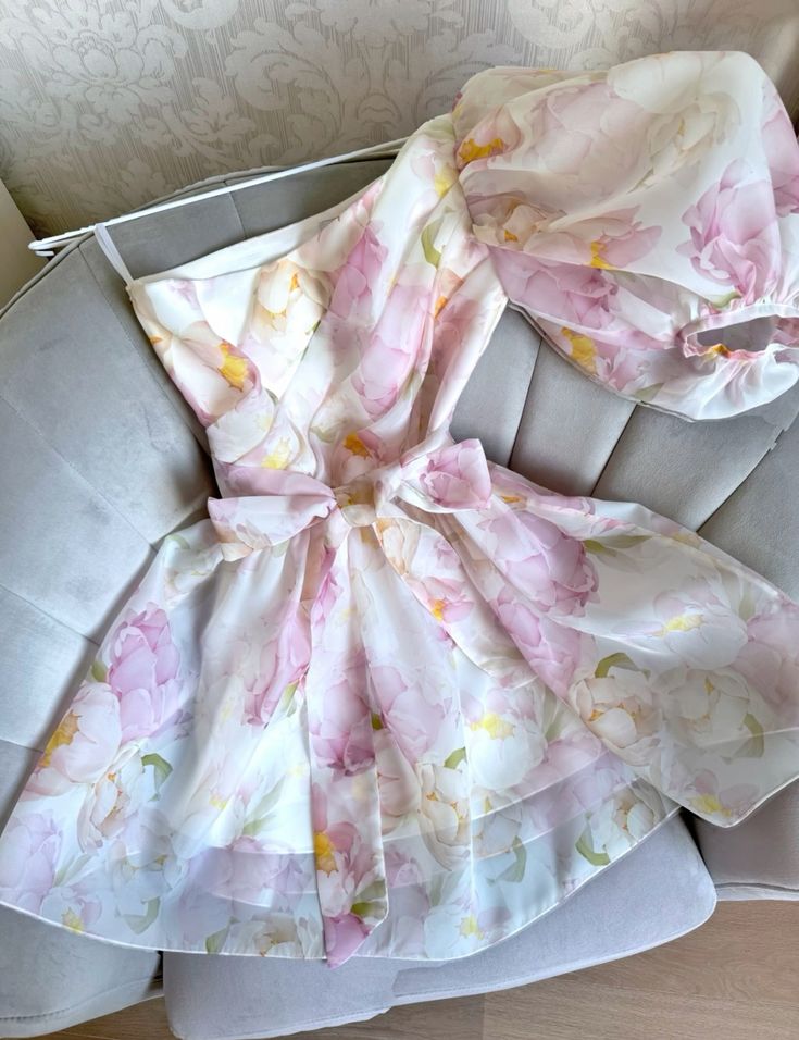 Girlhomeshops-Pink floral one shoulder sweet short chiffon homecoming dress birthday dress gh5273