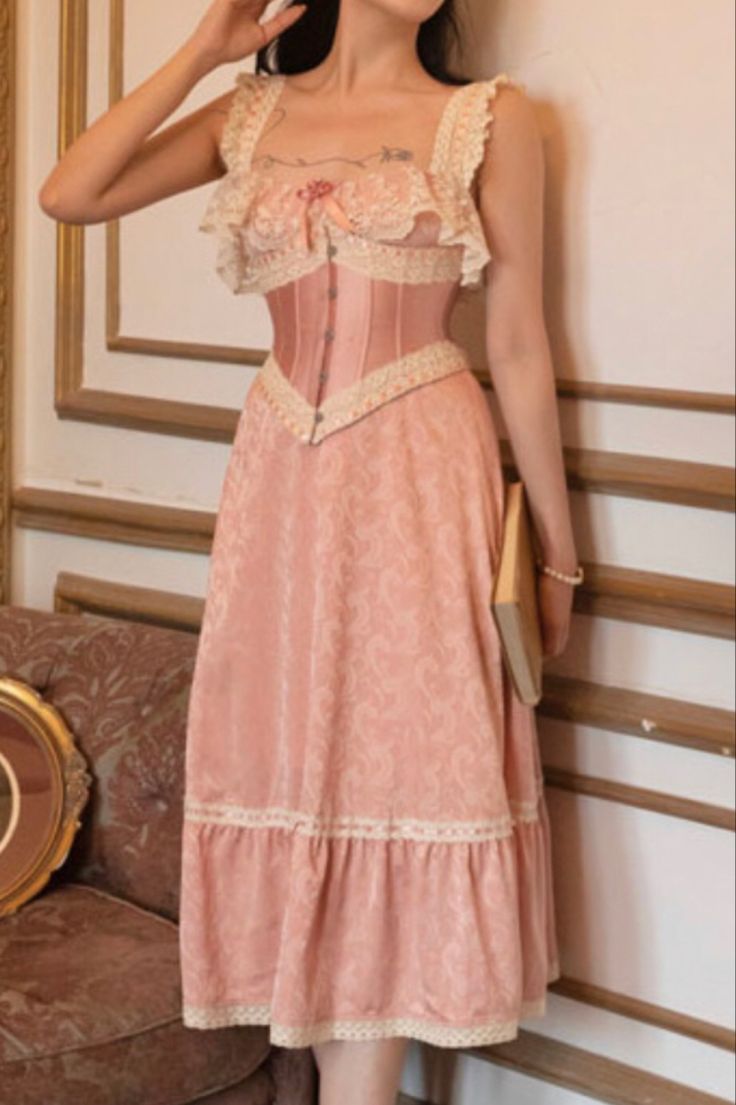 Robe de soirée mi-longue en satin et dentelle, rose, élégante et élégante, tenue de bal, de soirée, de remise de diplôme, gh4071