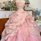 Girlhomeshops - Robe d'anniversaire 16 ans, rose, motif floral, robe longue en tulle, robe de bal, robe de bar-mitsva, gh5636