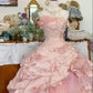 Girlhomeshops - Robe d'anniversaire 16 ans, rose, motif floral, robe longue en tulle, robe de bal, robe de bar-mitsva, gh5636