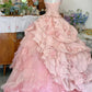 Girlhomeshops - Robe d'anniversaire 16 ans, rose, motif floral, robe longue en tulle, robe de bal, robe de bar-mitsva, gh5636
