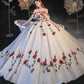 Robe de soirée longue en tulle avec appliques de roses délicates et magnifiques, robe de mariée gh3341