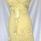 Robe de soirée courte jaune à perles, élégante et mignonne, en mousseline, pour anniversaire, gh4445