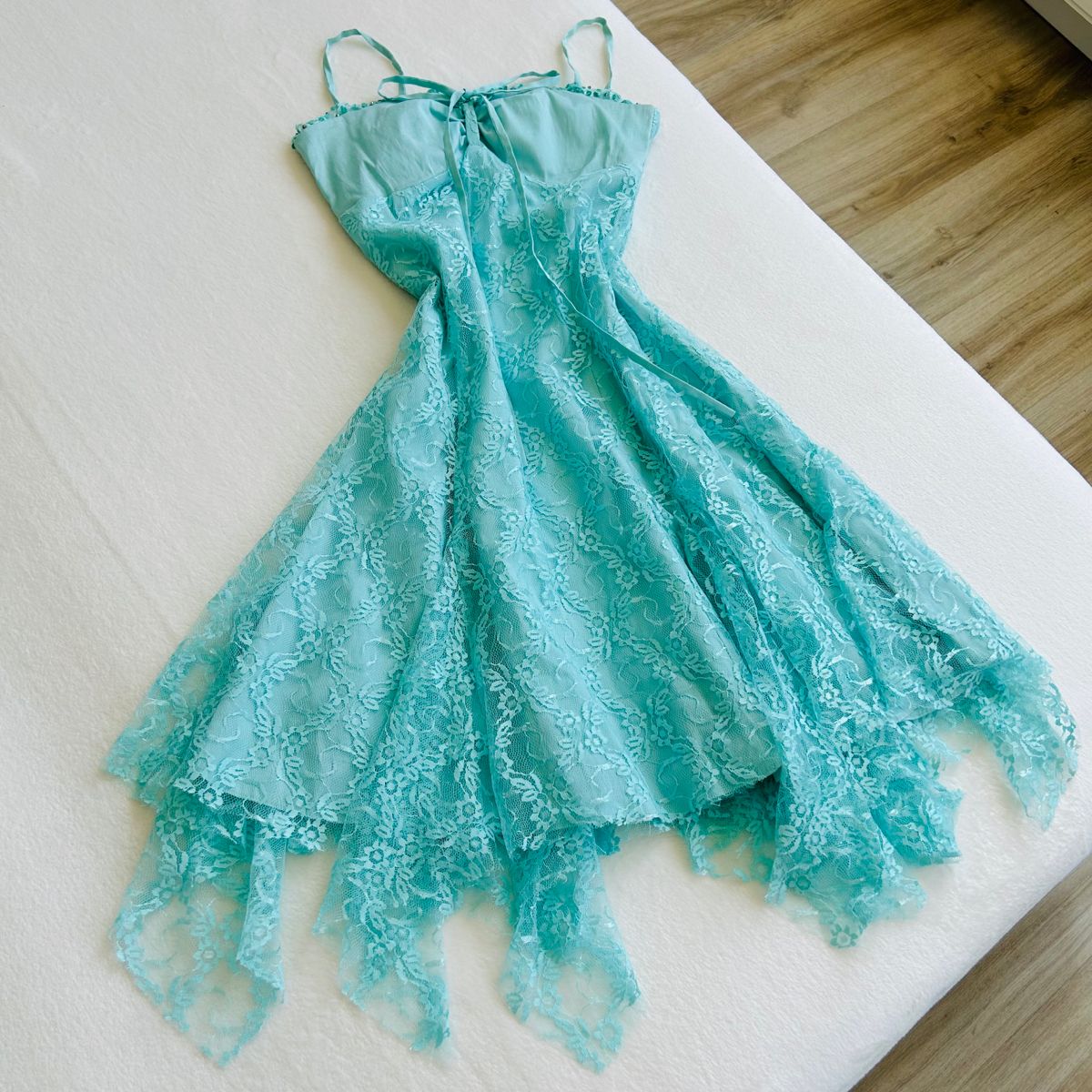 Girlhomeshops-Blue lace short homecoming dress birthday party dress mint candy fairy gh5235