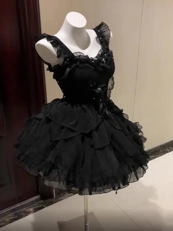 Black Princess Tulle Short Homecoming Dress Prom Dress gh4643