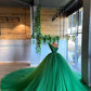 Grünes, modisches, wunderschönes Tube-Top mit langem Tüll-Trailing-Ballkleid, Abendkleid, Hochzeitskleid gh3161