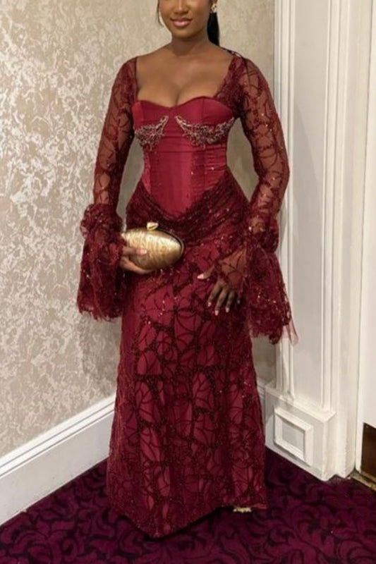 New Long-Sleeved Formal Dress gh6535