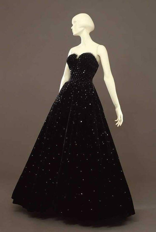 girlhomeshops – Schwarzes, elegantes, glänzendes, langes Ballkleid aus Samt mit herzförmigem Ausschnitt, gh5618