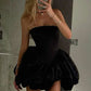Girlhomeshops-Black fashion classic basic short satin homecoming dress birthday dress gh5283