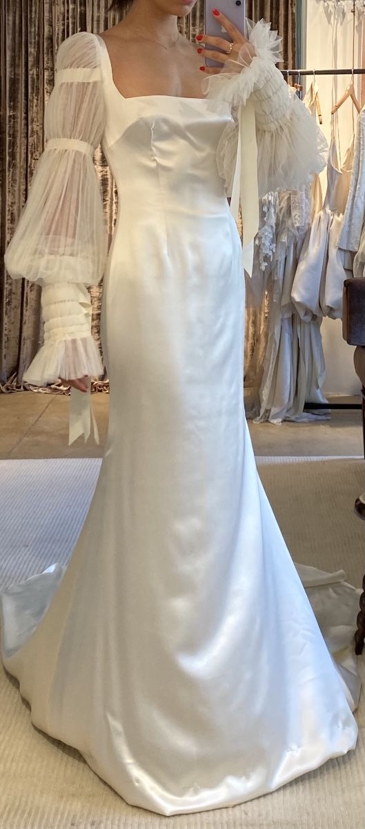 robe de mariée blanche en satin à manches longues girlhomeshops gh6278