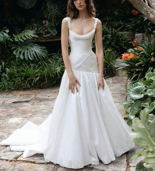 girlhomeshops-White Long Tulle Ball Gown, Wedding Dress, Bridal Gown gh6270