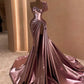 Girlhomeshops-Pink Elegant Long Satin Prom dress Evening Dress Party Dress gh5028