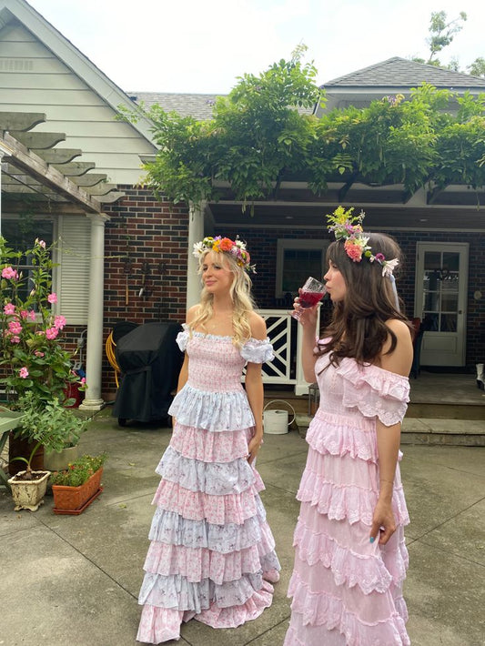 Blue Purple Vintage Elegant Floral Long Chiffon Ball Gown Evening Dress Party Dress gh3329